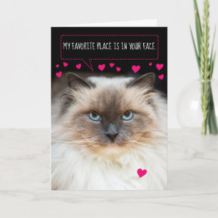 Cute Valentijnsdag Siamese Cat and Hearts Kaart