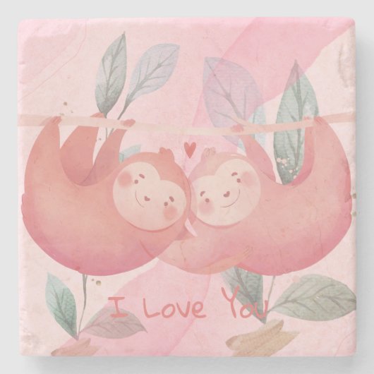 Cute Valentijnsdag Stone Onderzetter (Voorkant)