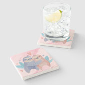 Cute Valentijnsdag Stone Onderzetter (Zijkant)