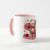 Cute Valentijnsdag Teddy Bear Mok (Voorkant links)