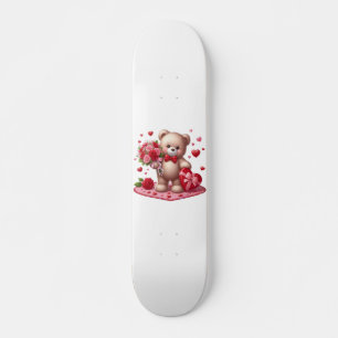 Cute Valentijnsdag Teddy Bear Skateboard