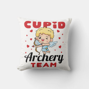 Cute Valentijnsdag voor Cute Archery Team Cupid Kussen