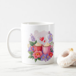 Cute Valentijnskaarten Cocomakken met Bloemen & Ha Koffiemok