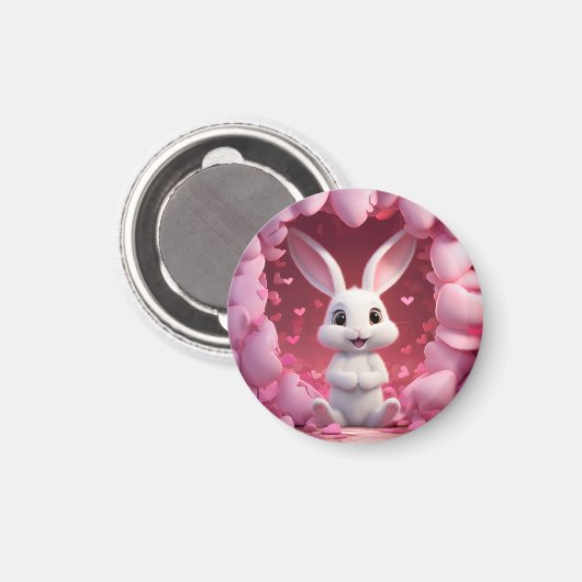 Cute Valentine Bunny Magnet  (Recto/Verso)