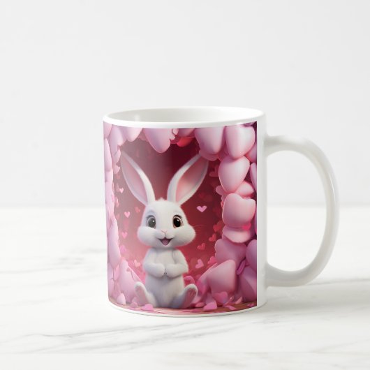 Cute Valentine Bunny Mug | Valentine's Day Mug (Droite)