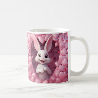 Cute Valentine Bunny Mug  | Valentine's Day Mug Koffiemok