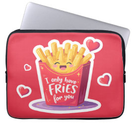Cute Valentine French Fries Pun Laptop Sleeve