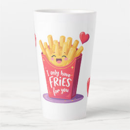 Cute Valentine French Fries Pun Latte Mok