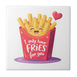 Cute Valentine French Fries Pun Tegeltje