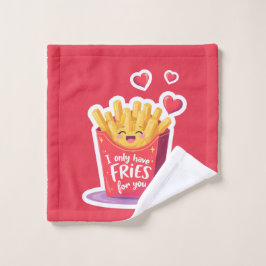 Cute Valentine French Fries Pun Washandje