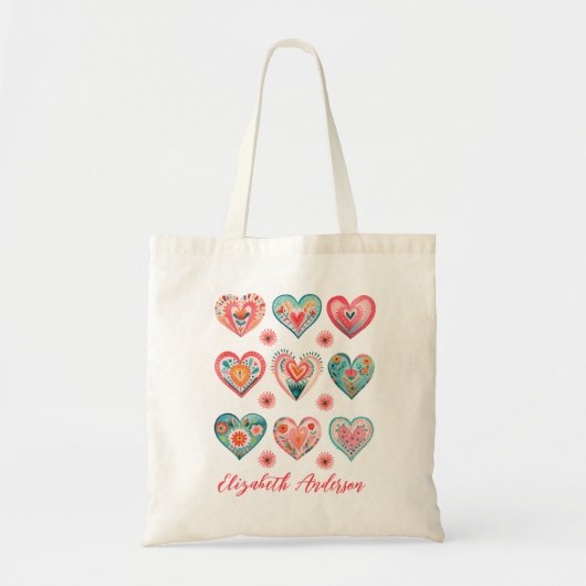 Cute Valentine Heart Pattern Tote Bag (Voorkant)