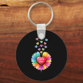 Cute Valentine Love Sunflower Hearts Candy For Gir Sleutelhanger (Voorkant)