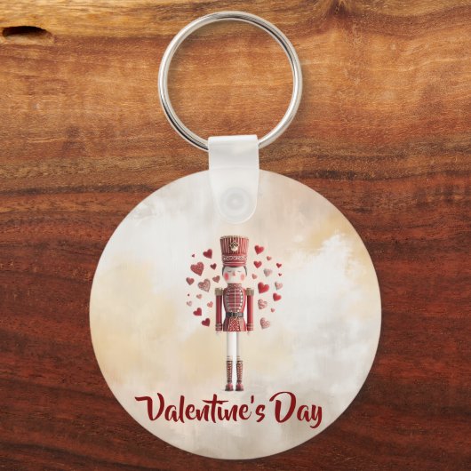 Cute Valentine Nutcracker Heart Keychain (Voorkant)