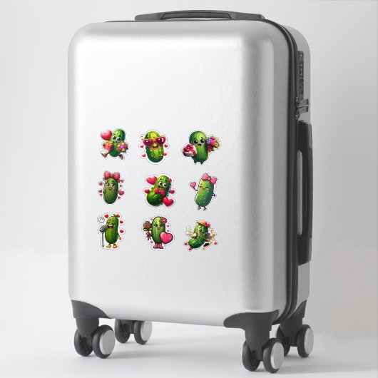 Cute Valentine Pickle Sticker Sheet (Sur valise)