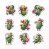 Cute Valentine Pickle Sticker Sheet (Devant)