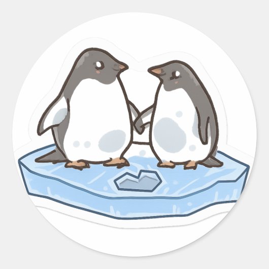 Cute Valentine’s Penguin Sticker (Voorkant)
