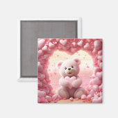Cute Valentine Teddy Bear Magnet  (Recto/Verso)