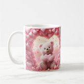 Cute Valentine Teddy Bear Mug Valentine's Day Mug (Gauche)