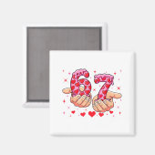 Cute Valentines Day 67 Hearts Funny Six Seven Meme Magneet (Voorkant / Achterkant)
