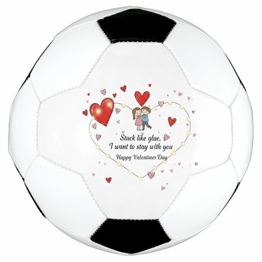 Cute Valentine's day couple hearts custom Voetbal (Voorkant)