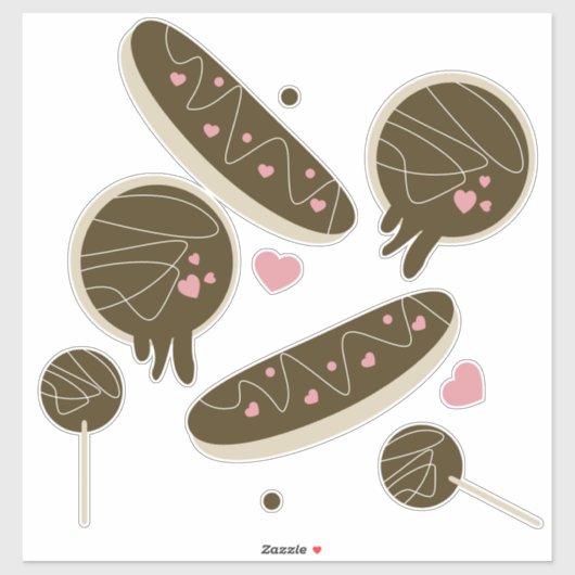 Cute Valentines Day Sweets Donut Bakery Sticker (Vel)