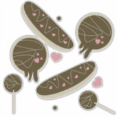 Cute Valentines Day Sweets Donut Bakery Sticker (Voorkant)
