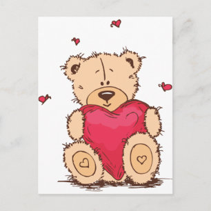 Cute Valentine's Day Teddy Bear Feestdagenkaart