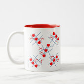Cute Valentine's Heart Tic-Tac-Toe Motif Mug (Gauche)
