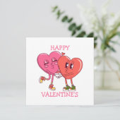 Cute Valentine's Hearts Couple Flat Card (Staand voorkant)
