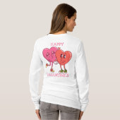 Cute Valentine's Hearts Couple Women's T-Shirt (Dos entier)