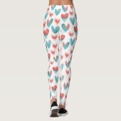 Cute Valentines Jour Coeur Leggings (Dos)