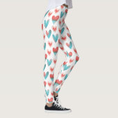 Cute Valentines Jour Coeur Leggings (Droite)