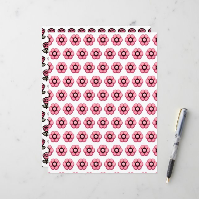 Cute Valentines Motif papier à scandale (Devant/Arrière en situation)