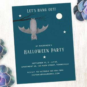 Cute Vampire Bat Halloween Party Feestdagenkaart
