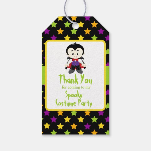 Cute Vampire Boy Halloween Costume Party Cadeaulabel (Voorkant)