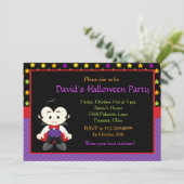 Cute Vampire Boy Halloween Costume Party Kaart (Staand voorkant)