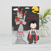 Cute Vampire Boy Halloween Enfants Invitation Éffr (Debout devant)