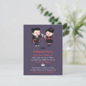 Cute Vampire Couple Halloween Invitations de fête (Debout devant)