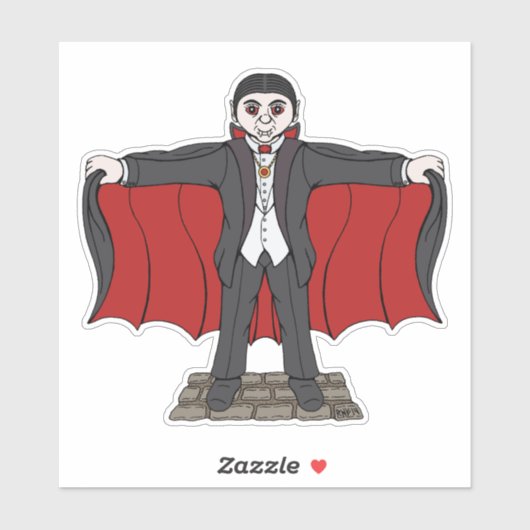 Cute Vampire/Dracula Sticker (Vel)