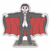 Cute Vampire/Dracula Sticker (Voorkant)