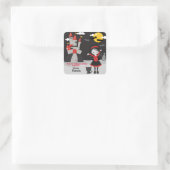 Cute Vampire Girl Halloween Kinder Spooky Vierkante Sticker (Tas)