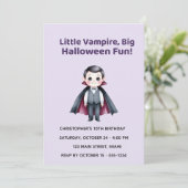 Cute Vampire Halloween Birthday Invitation (Debout devant)