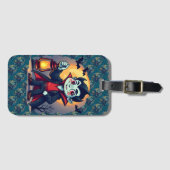 Cute Vampire with Lantern Kawaii Halloween Bagagelabel (Voorkant (horizontaal))