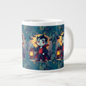 Cute Vampire with Lantern Kawaii Halloween Extra Grote Beker (Voorkant rechts)