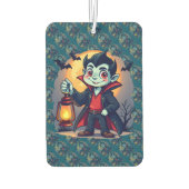 Cute Vampire with Lantern Kawaii Halloween Luchtverfrisser (Achterkant)
