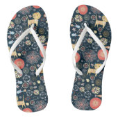 Cute Vector Cat Kat Daisy Blue Teenslippers (Voetbed)