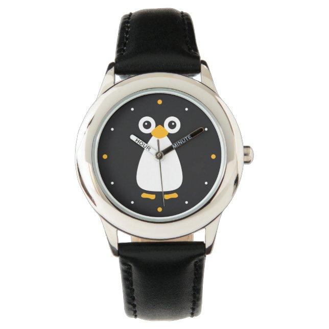 Cute Vector Penguin Horloge (Voorkant)