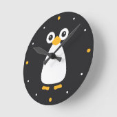Cute Vector Penguin Ronde Klok (Hoek)
