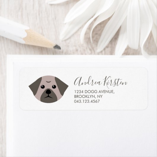 Cute Vector Pug Etiket (Insitu)