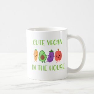 Cute Vegan in House Funny Quote Koffiemok